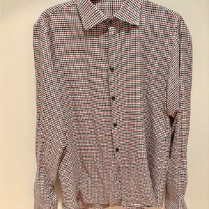 Bottega Veneta Red and Black Checkered Shirt